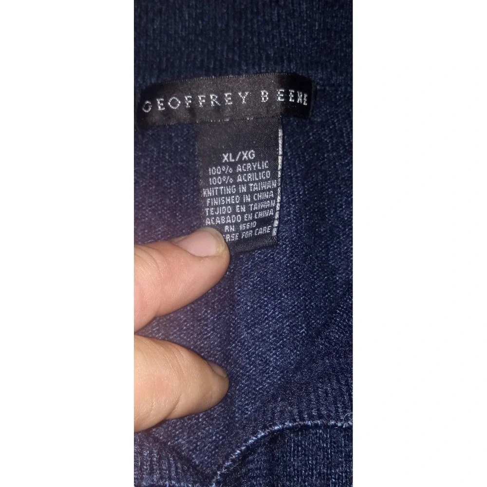 Men's Geoffrey Beene Sweater Sweatshirt Size XL Color Blue Designer Business Dad